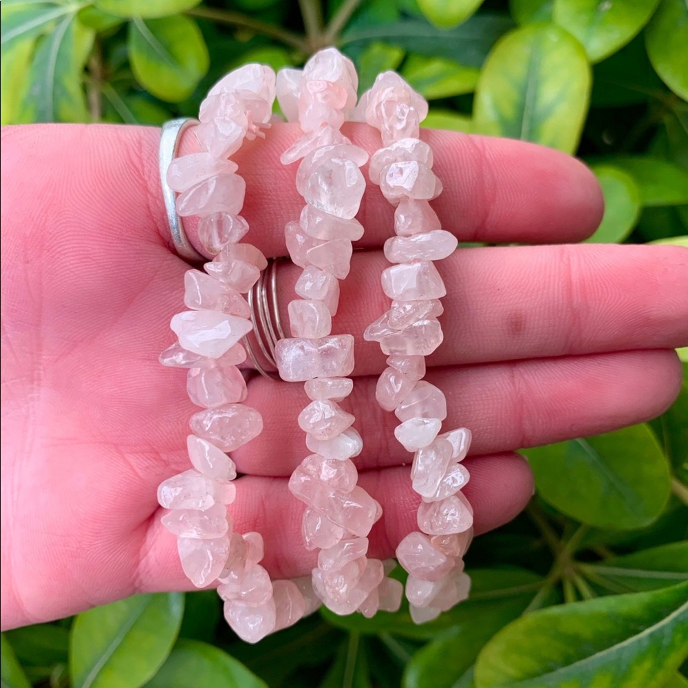5/$25 Rose Quartz Stretch Bracelet • Crystal Healing • Pink Stone